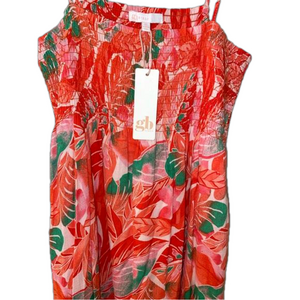 gb girls Orange Multi color tropical print dress XL